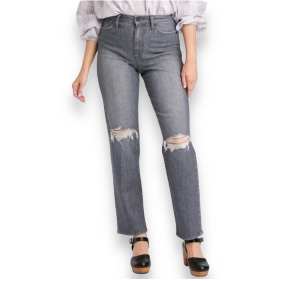 Universal Thread Vintage Straight Jeans Distressed High Rise Gray Size 10 - Picture 1 of 8